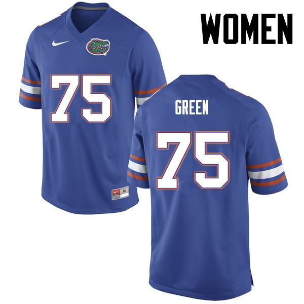 Women's NCAA Florida Gators Chaz Green #75 Stitched Authentic Nike Blue College Football Jersey TYT5065GE